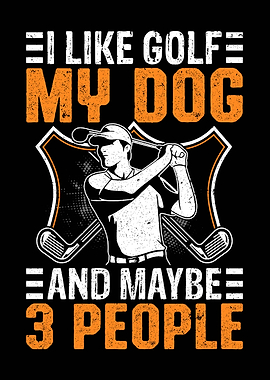 Golf Dog and Three People