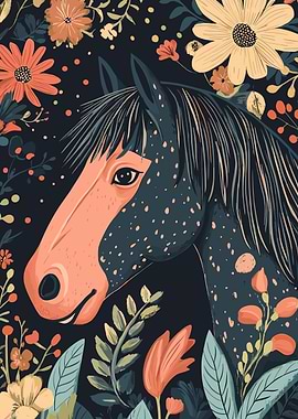 Floral Horse Portrait
