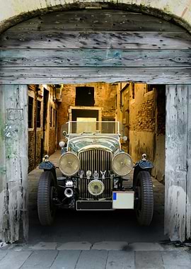 Vintage Car in Alleyway