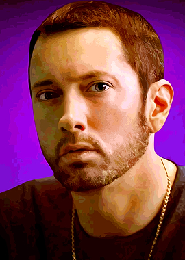 Eminem portrait Art with purple background