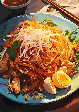Delicious Pad Thai Illustration