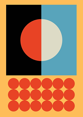 Abstract Geometric Composition with Circles and Squares