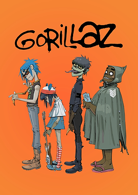 Gorillaz cartoon illustration