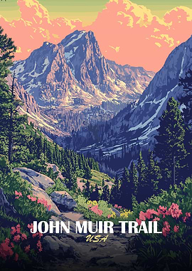 John Muir Trail USA Landscape Poster