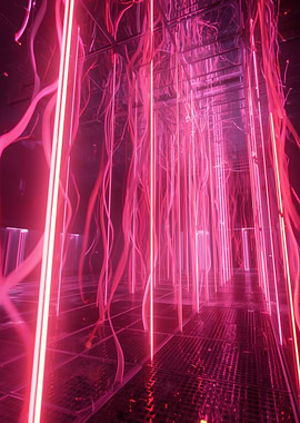 Pink Neon Light Installation