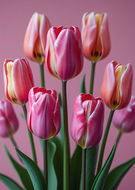 Pink and Orange Tulip Bouquet