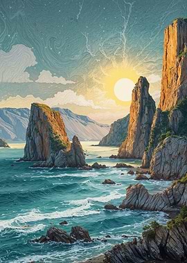 Coastal Cliffs at Sunrise