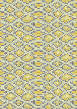 Abstract Diamond Pattern in Yellow and Gray