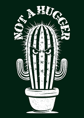 Not a Hugger Cactus Illustration
