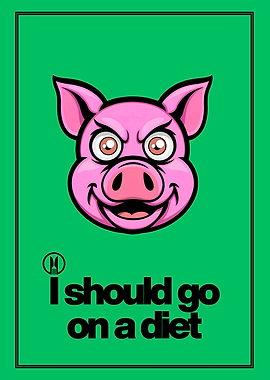 Cartoon Pig Diet Humor