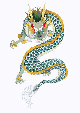 Detailed Illustration of a Chinese Dragon