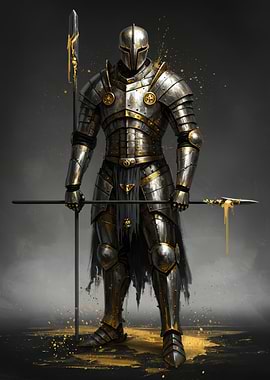 Golden Knight with Spear