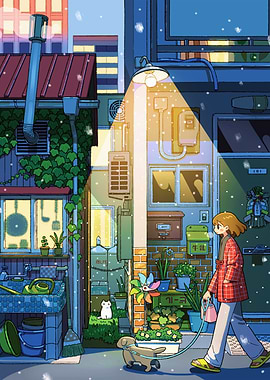 Winter Walk in a Cozy Alley