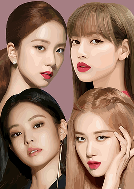 Blackpink group portrait, digital art