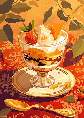 Elegant Dessert Parfait Still Life