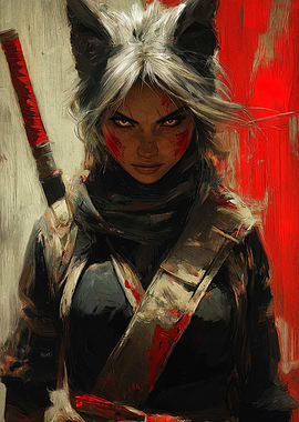 Wolf Warrior Woman with Sword