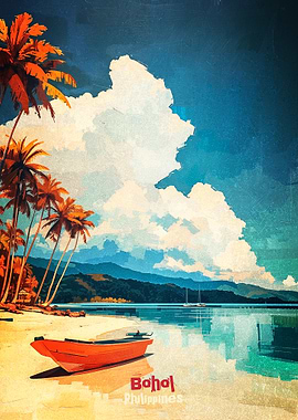 Bohol Philippines Beach Landscape Poster