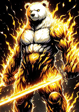 Fiery Bear Warrior Sword