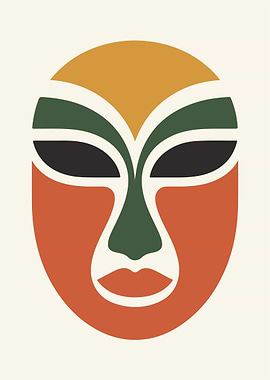 Abstract Face Mask Art