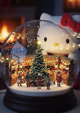 Hello Kitty Christmas Snow Globe