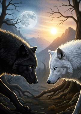 Wolves Staring Animal