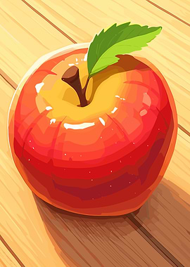 Illustration of a Red Apple