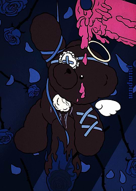 Dark Teddy Bear with Angelic Elements