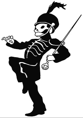 Skeleton Marching Band Leader Silhouette