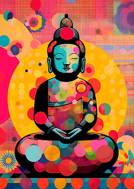 Colorful Buddha Illustration