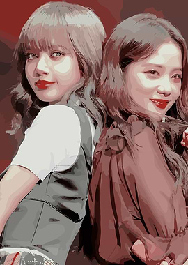 Lisa And Jisoo Vector Art