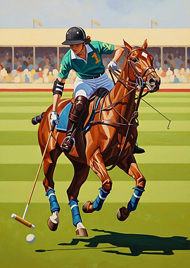 LA JOUEUSE DE POLO (The Polo Player) - Original Art Deco Artwork
