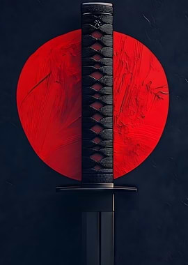 Katana Sword with Red Sun
