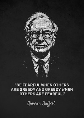 Warren Buffett Fear & Greedy Quote Portrait