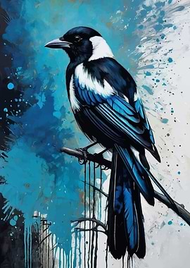 Magpie Bird Abstract