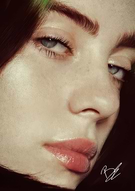 Billie Eilish Portrait Close-Up