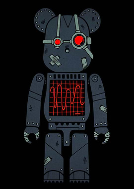 Steampunk Robot Bearbrick Illustration