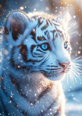 White Tiger Cub Portrait