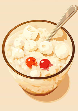 Tangyuan Dessert Bowl Illustration