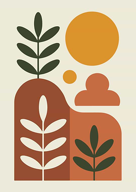 Abstract Botanical Landscape Art Print