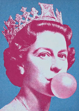 Queen Elizabeth Bubblegum Pop Art