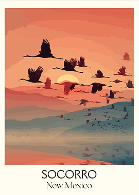 Socorro New Mexico Bird Migration Poster