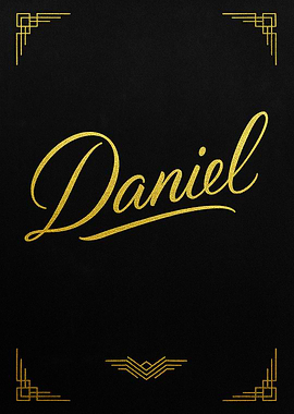 Elegant Gold Daniel Autograph Name Art