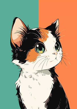 Cute Calico Cat Portrait