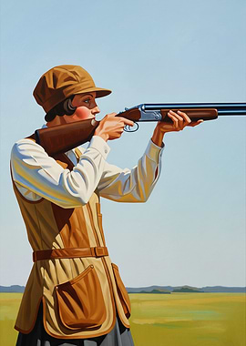 LA TIREUSE D'ÉLITE (The Elite Sharpshooter) - Original Art Deco Artwork