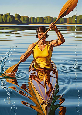 LA KAYAKISTE (The Kayaker) - Original Art Deco Artwork