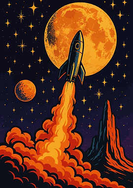 Rocket Launch to the Moon