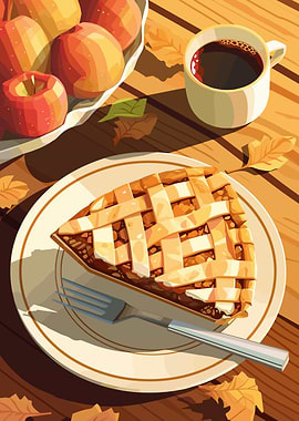 Autumn Apple Pie and Coffee Still