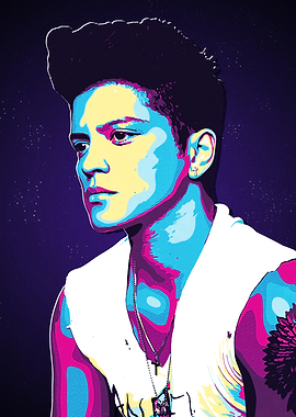 Bruno Mars Pop Art Portrait