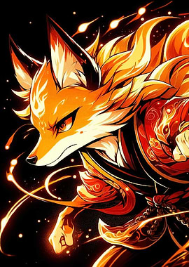 Fiery Fox Warrior Animal