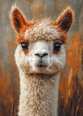 Portrait of a Cute Alpaca
